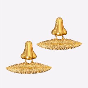 Schiaparelli Style Textured Nose & Mouth Dangle Earrings